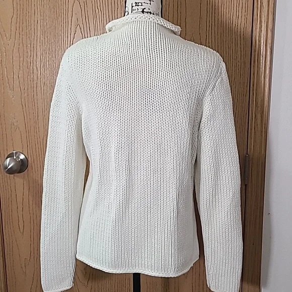 Coldwater Creek chunky knit mock neck white sweater - Picture 2 of 2